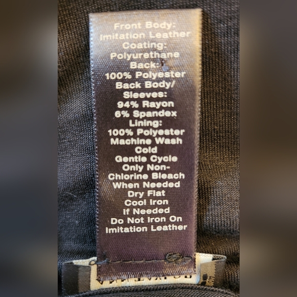 Ann Taylor Black Faux Leather Front Top - Picture 6 of 6